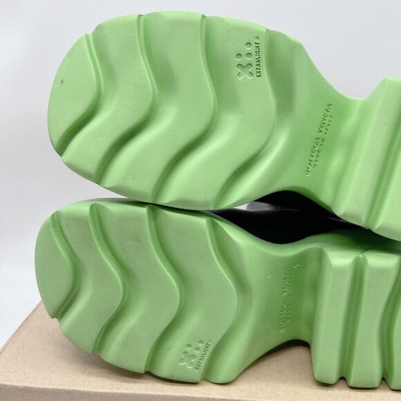 BOTTEGA VENETA Flash Chelsea Boots Platform Black Green Leather US 7.5 EU 37.5 - Picture 11 of 14